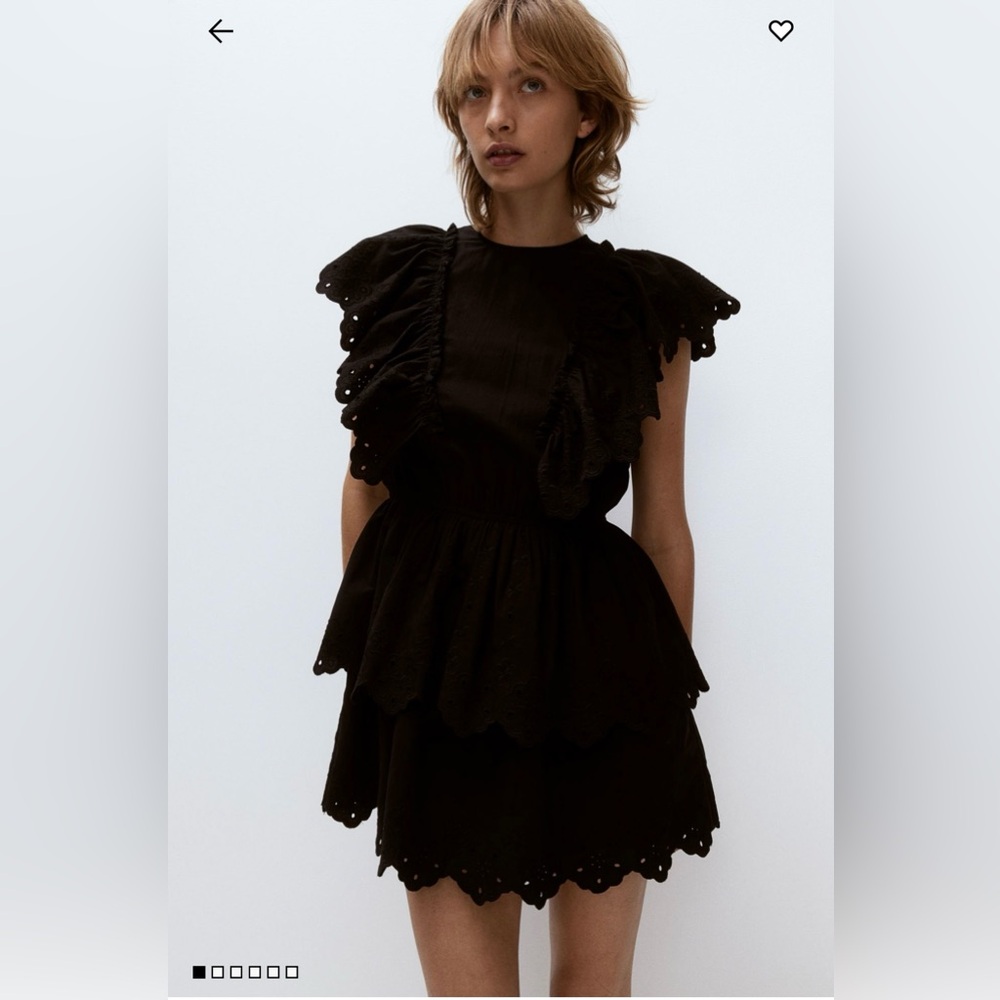 H&M short black cotton dress in size L